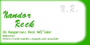 nandor reck business card